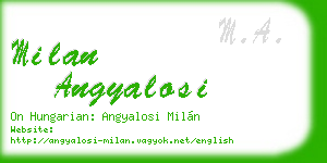 milan angyalosi business card